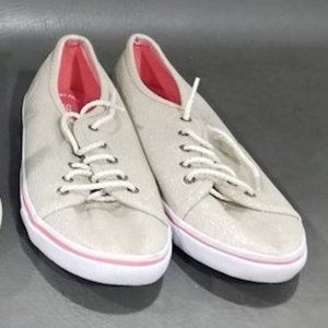 Sperry sparkly gold lace up flats size 6